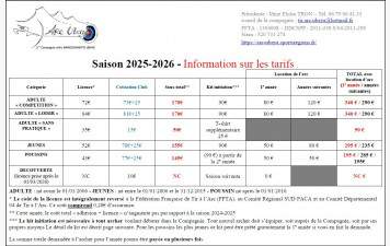 INSCRIPTION SAISON SPORTIVE 2025/2026