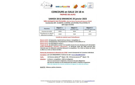 Concours salle 28 et 29 janvier 2022